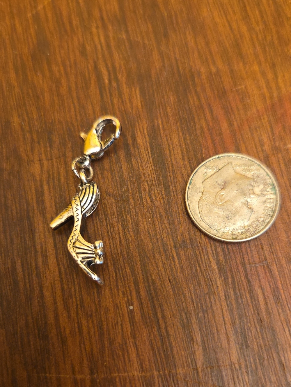Silver High Heel Shoe Charm Pendant - Women's Accessories